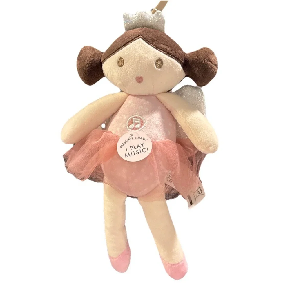 New Dreamgro Baby Pink Ballerina Musical Lullaby Doll Lovey Comfort Plush Toy